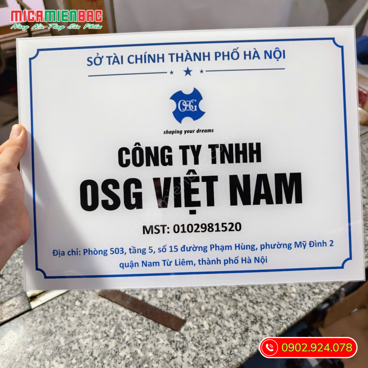 biển mica công ty