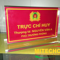 Mẫu biển chức danh công an mica mới