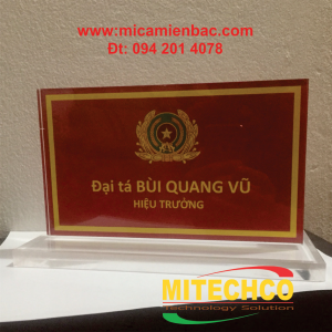 Biển chức danh công an mica