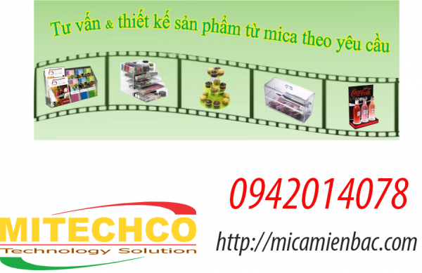 Mitechco sản xuất kệ mica đựng tờ rơi