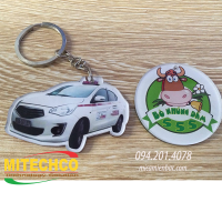 In hình lên móc khóa hai mặt mica