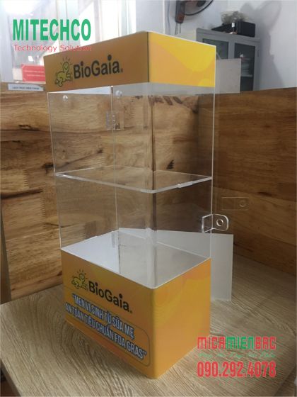 Tủ mica trưng bày sản phẩm Biogaia