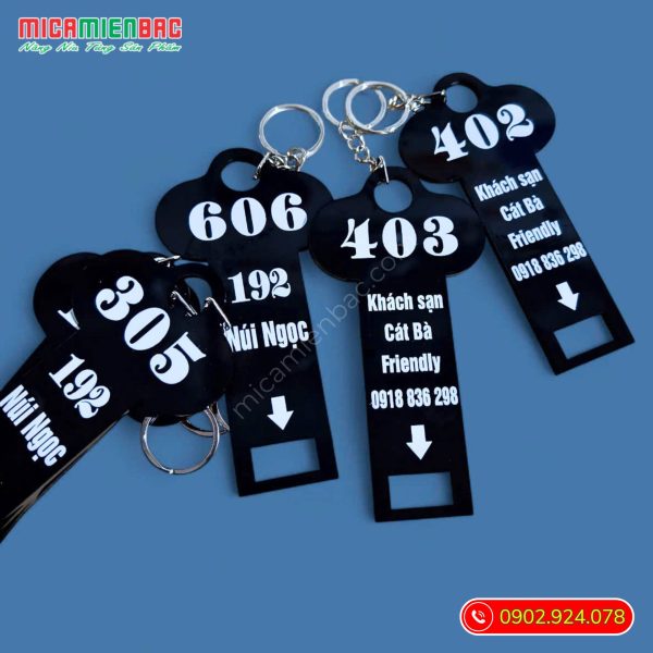 móc khóa nhà nghỉ mica